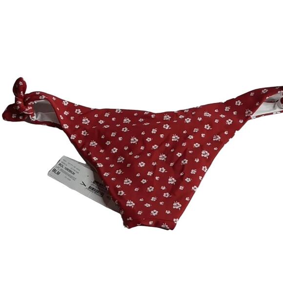 MINKPINK Womens Floral Hipster Swim Bottom Side Tie Red Large NWT - Picture 5 of 5